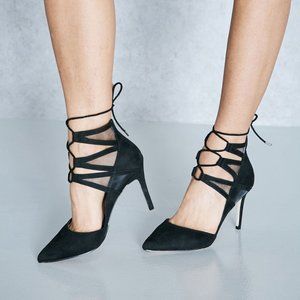 Black high heel shoes
